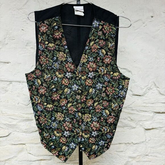 Bobbie Brooks Jackets & Blazers - Bobbi Brooks Vintage 90's Ditsy Floral Tapestry Cotton Blend Vest Flowers Large